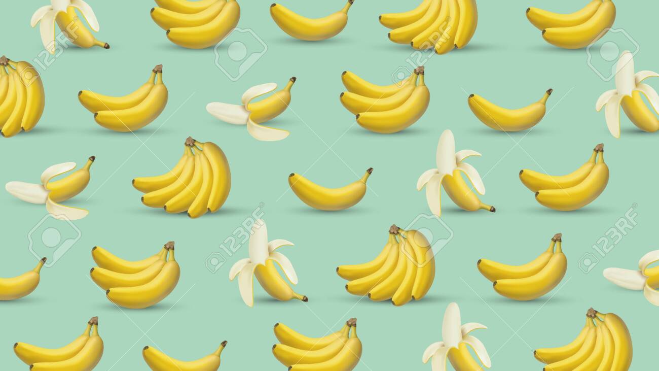 Banana Background, 3d Style Vector 