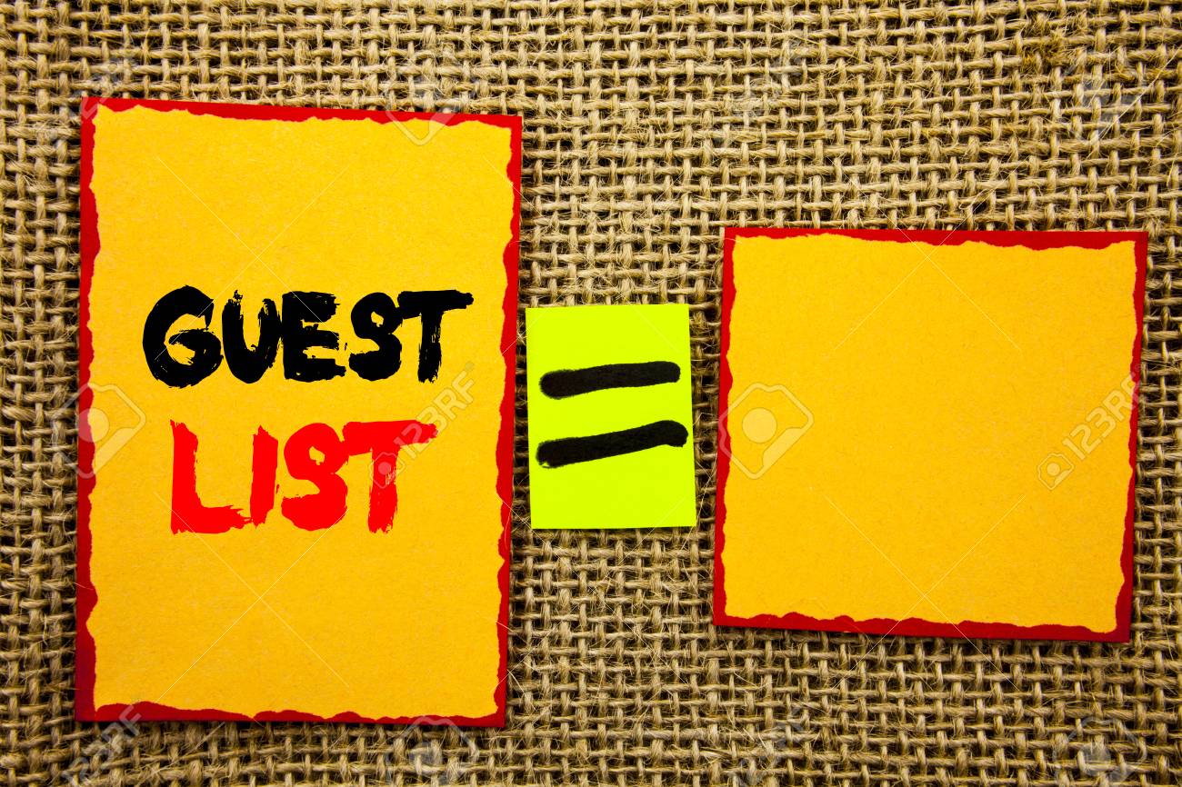 text showing guest list business photo showcasing planning wedding wedding lists