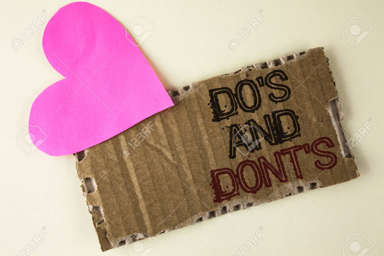 handwriting text dos and donts concept meaning what can be ts meaning
