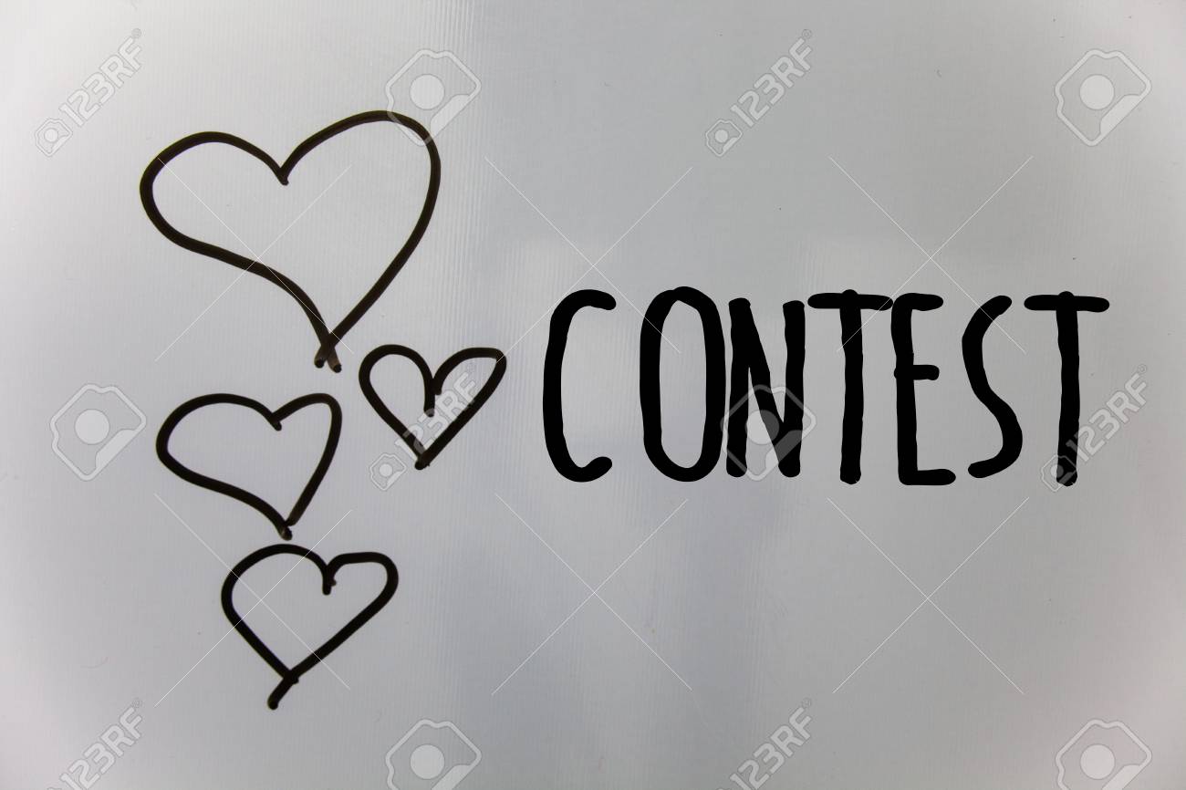Word Writing Text Contest Business Concept For Game Tournament Competition Event Trial Conquest Battle Struggle Hearts White Background Ideas Messages Love Lovely Intentions Thoughts Stock Photo Picture And Royalty Free Image Image