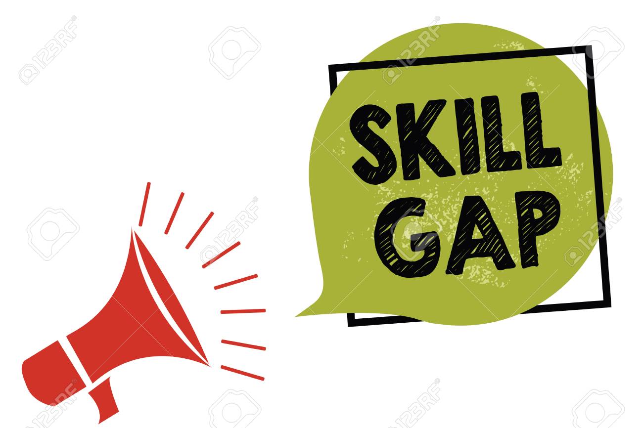 text sign showing skill gap conceptual photo refering to a persons weakness in a person