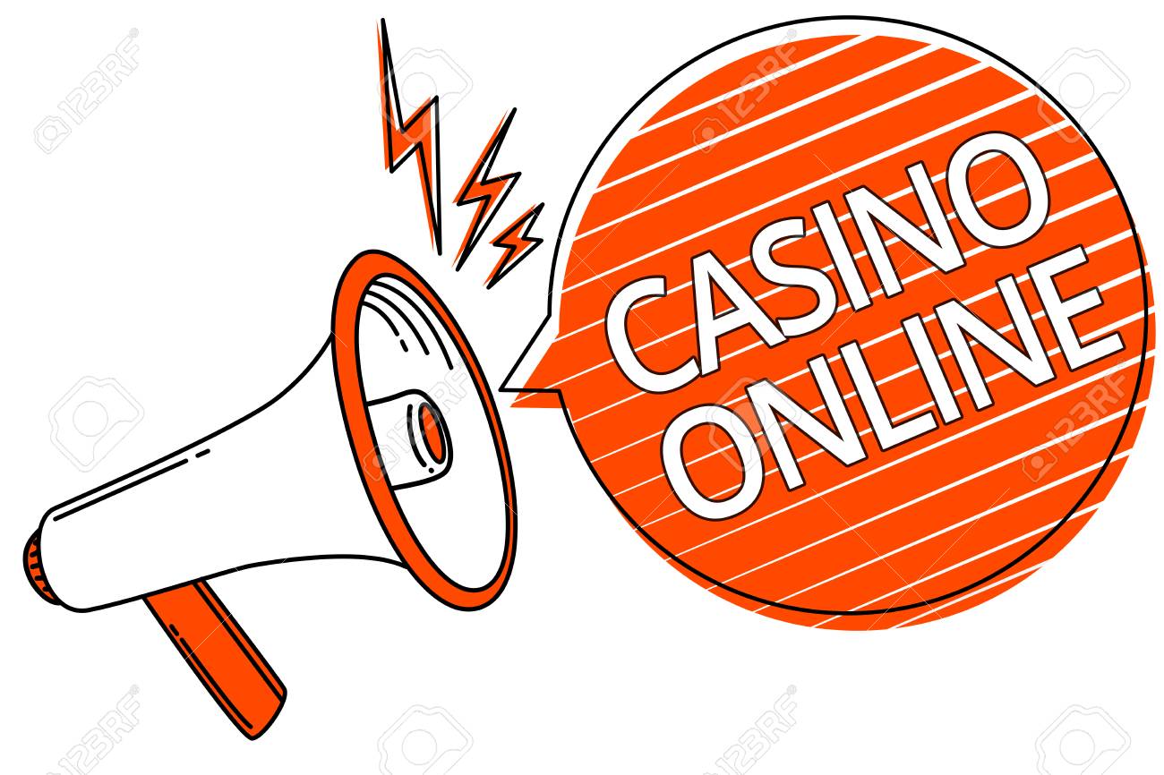 Handwriting Text Casino Online Concept Meaning Computer Poker Game Gamble Royal Bet Lotto High Stakes Megaphone Loudspeaker Orange Speech Bubble Stripes Important Message Stock Photo Picture And Royalty Free Image Image 118389434