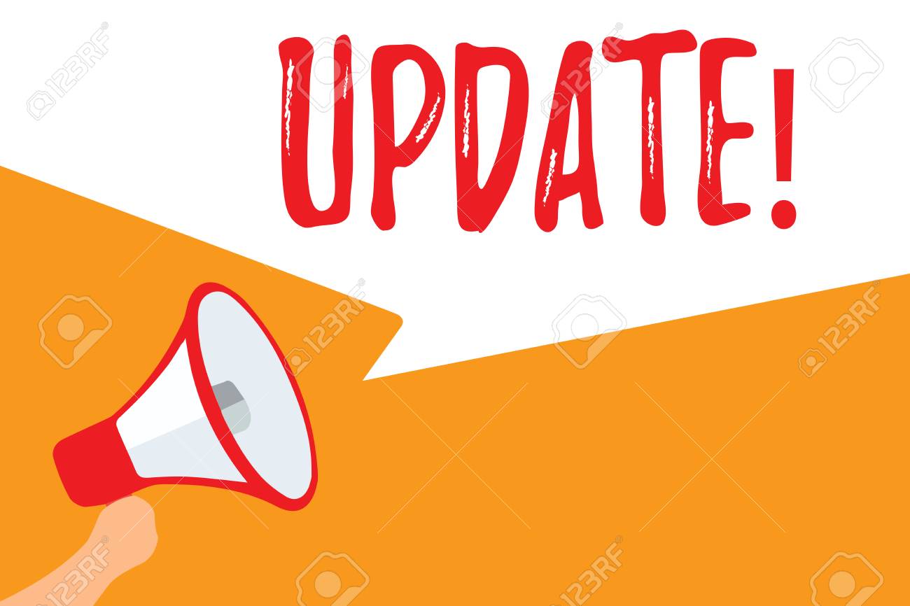 text sign showing update