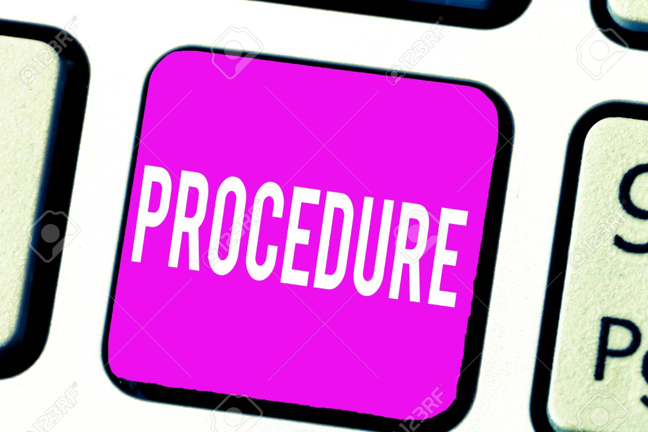 Handwriting Text Procedure Concept Meaning Established Official Stock Photo Picture And Royalty Free Image Image