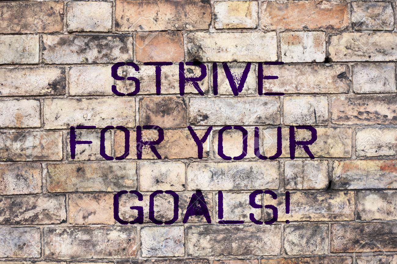 Handwriting Text Strive For Your Goals. Concept Meaning Fight For Your  Success Motivation Take Action Stock Photo, Picture And Royalty Free Image.  Image 113467942.