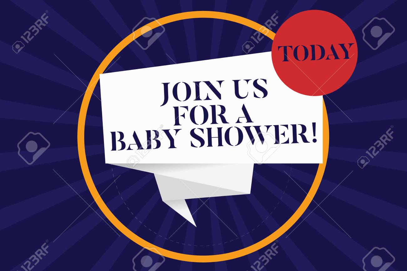 Handwriting Text Join Us For A Baby Shower Concept Meaning