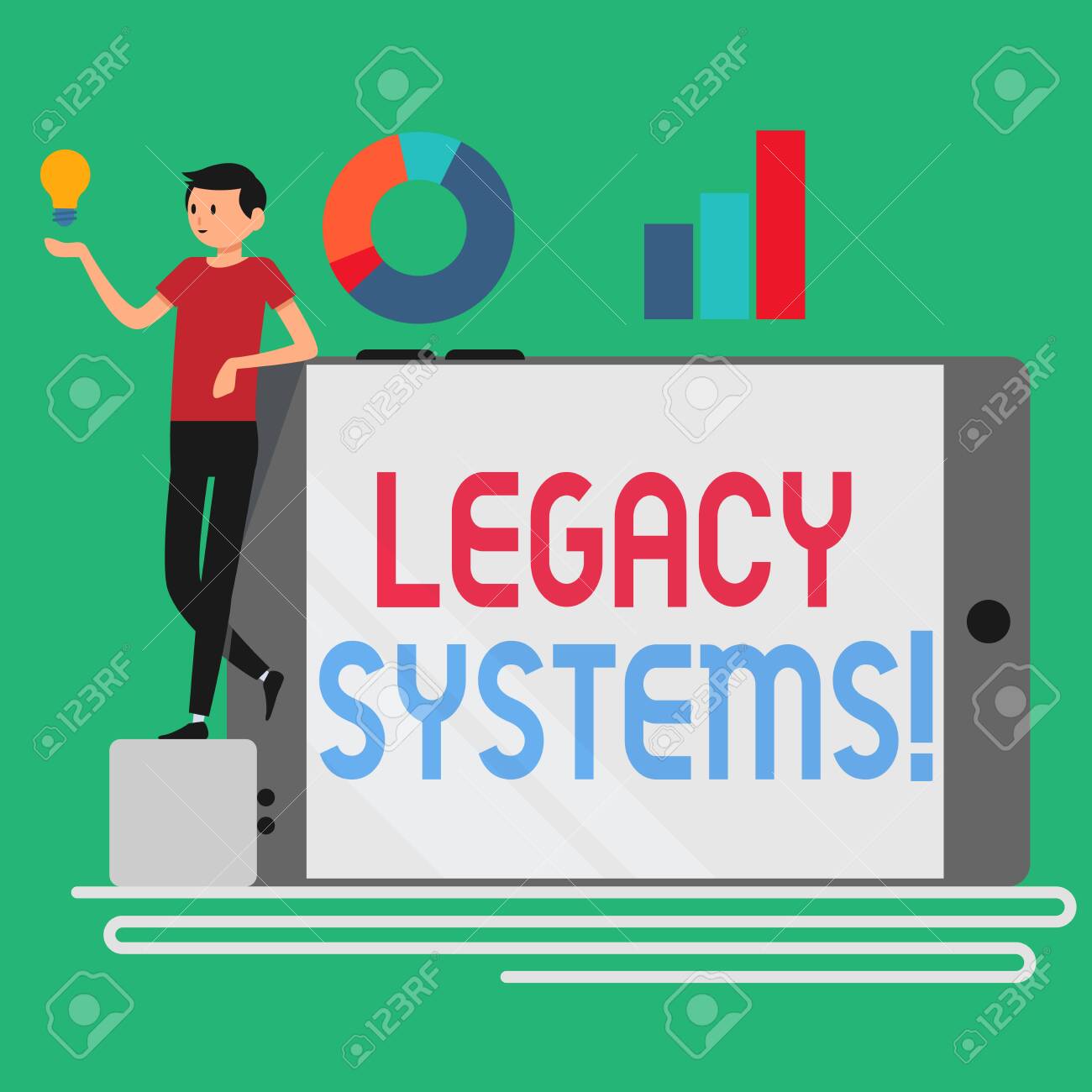 레거시 시스템을 보여주는 텍스트 기호. 그래프 및 아이디어 아이콘이 있는 빈 스마트폰에 기대어 있는 오래된 방법 기술 컴퓨터 시스템  또는 응용 프로그램을 보여주는 비즈니스 사진 로열티 무료 사진, 그림, 이미지 그리고 스톡포토그래피.