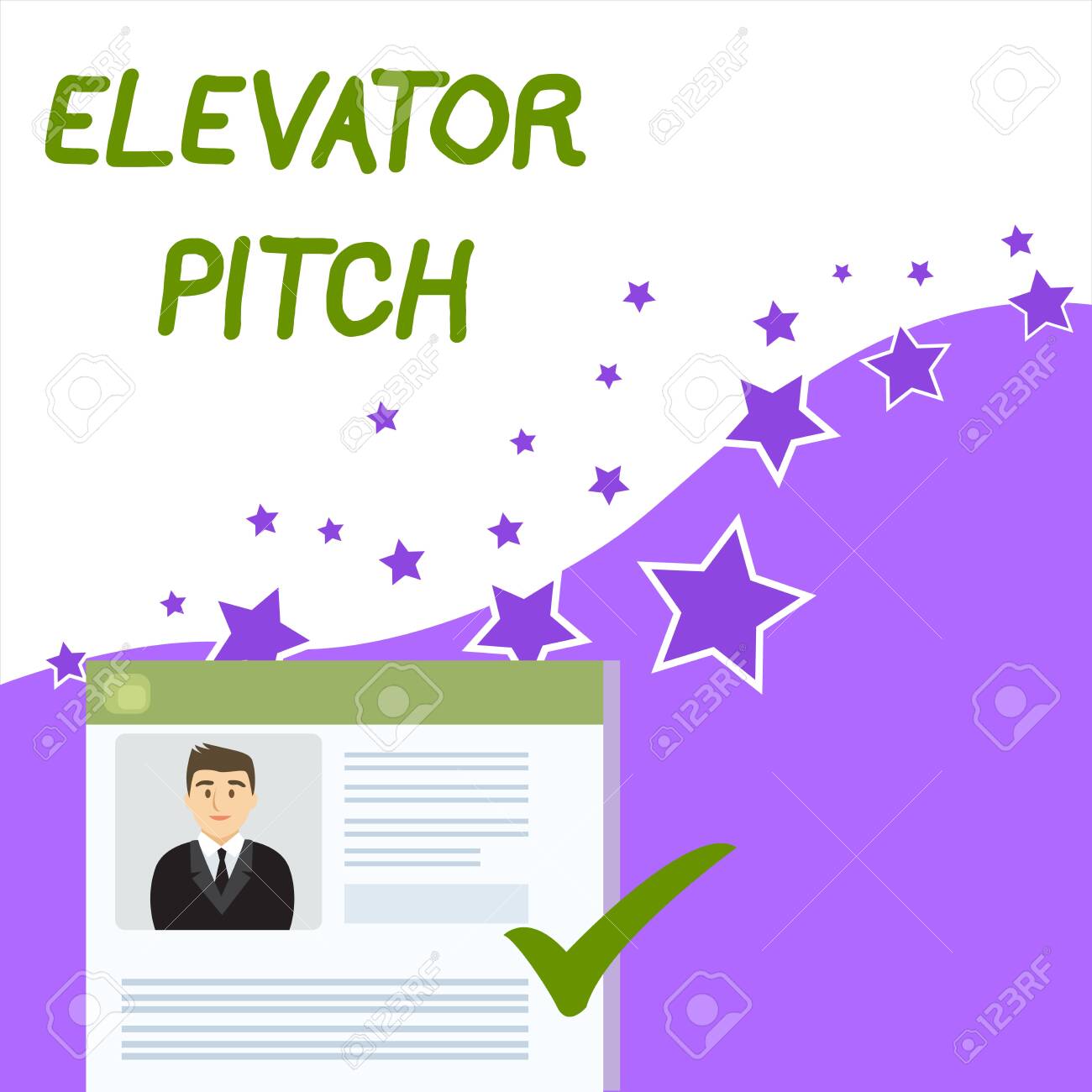 text sign showing elevator pitch business photo showcasing a pitch resume