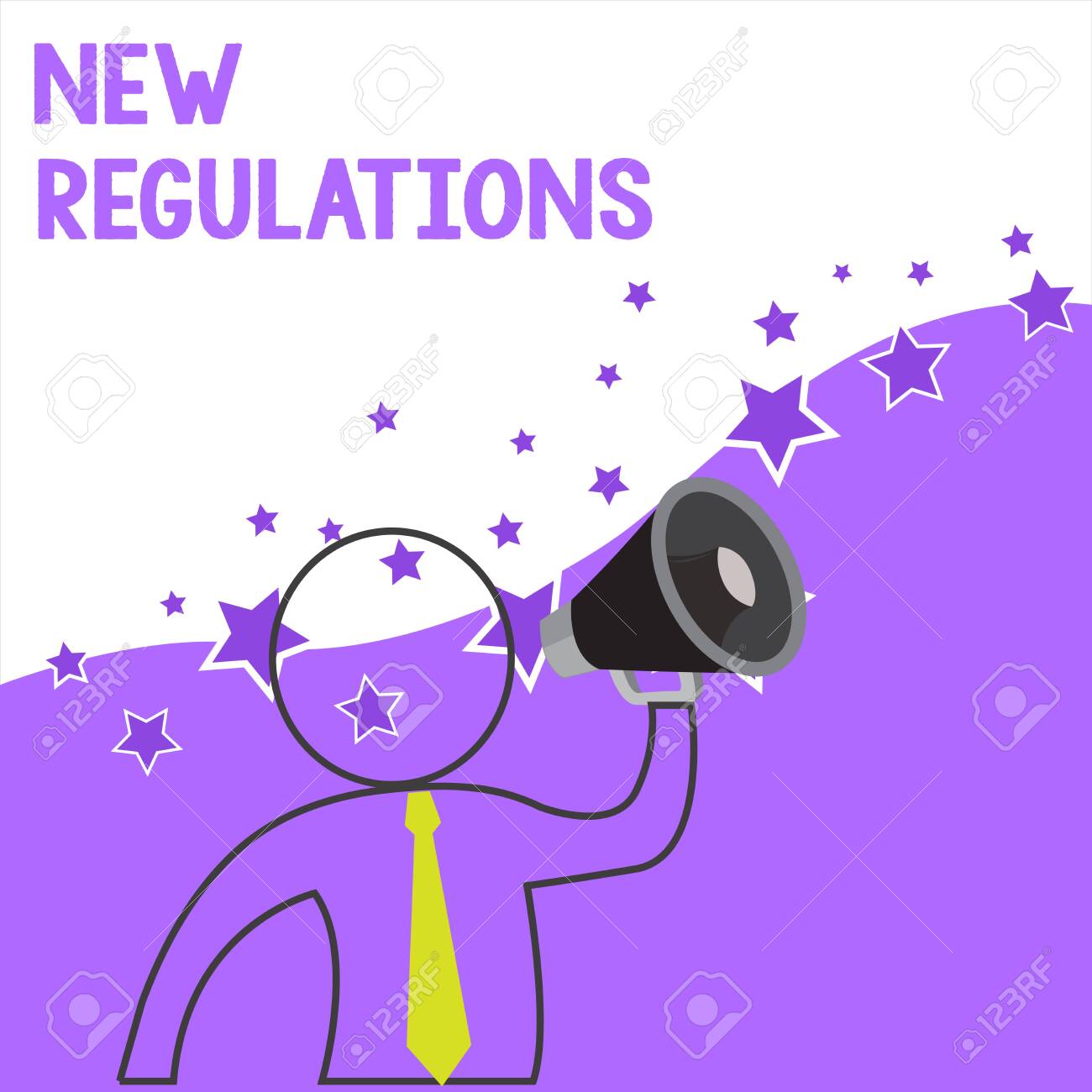 Text sign showing New Regulations. Business photo showcasing Regulation controlling the activity usually used by rules. Outline Symbol Man Loudspeaker Making Announcement Giving Instructions - 124906116 Text sign showing New Regulations. Business photo showcasing Regulation controlling the activity usually used by rules. Outline Symbol Man Loudspeaker Making Announcement Giving Instructions - 124906116