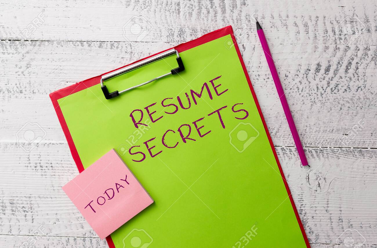 word writing text resume secrets business photo showcasing tips tips for making a resumes