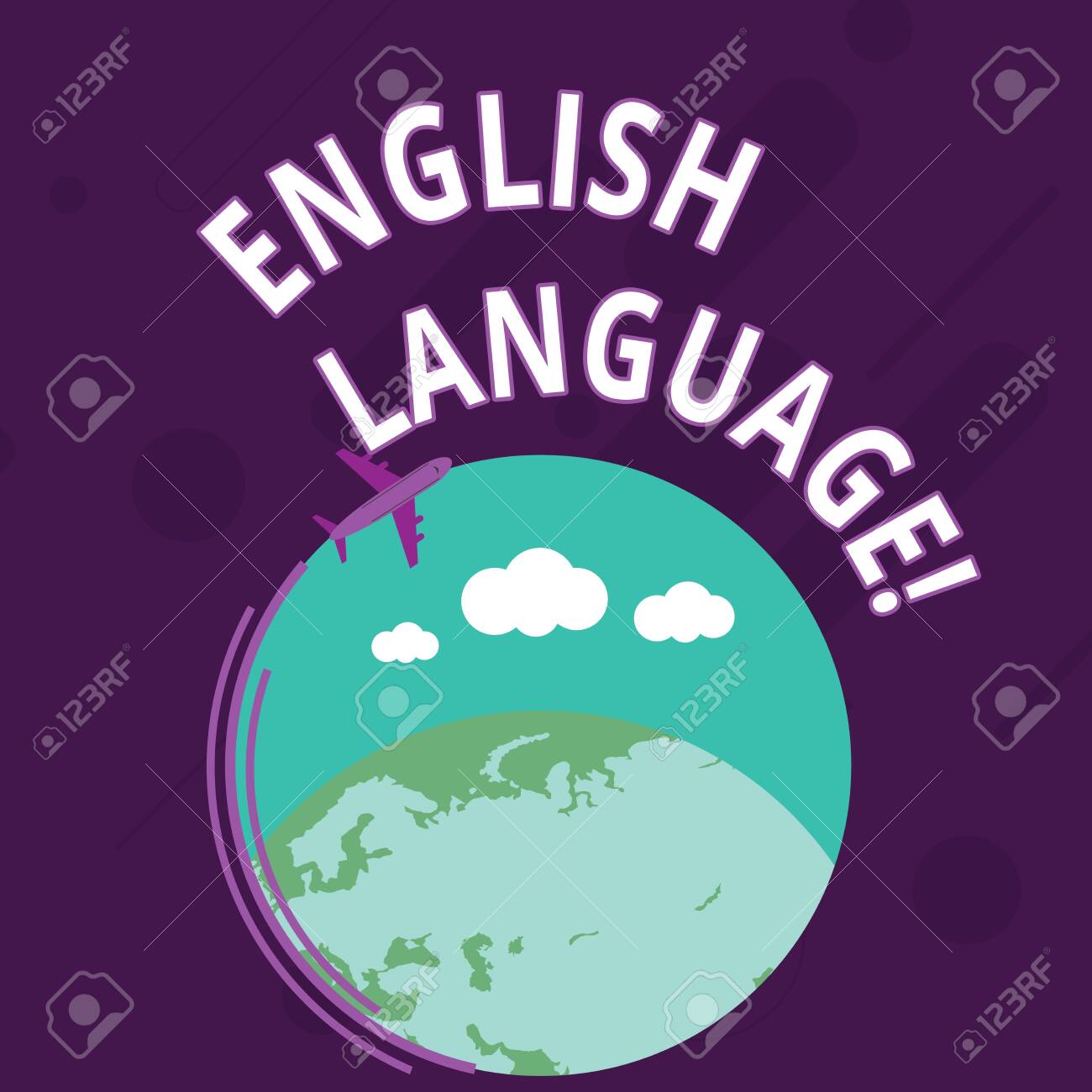 単語ライティングテキスト英語。カラフルな地球と空白のテキスト