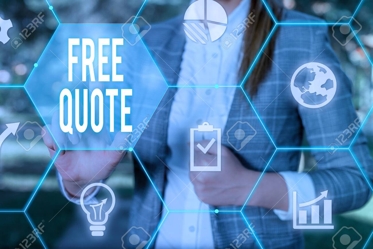 conceptual hand writing showing free quote concept meaning a how to write a formal quote