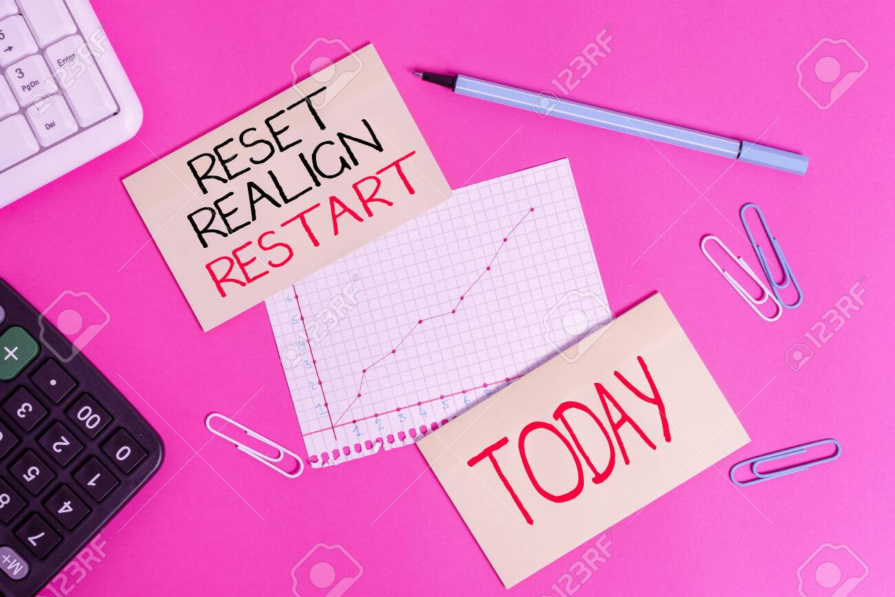 Conceptual Hand Writing Showing Reset Realign Restart Concept Stock Photo Picture And Royalty Free Image Image