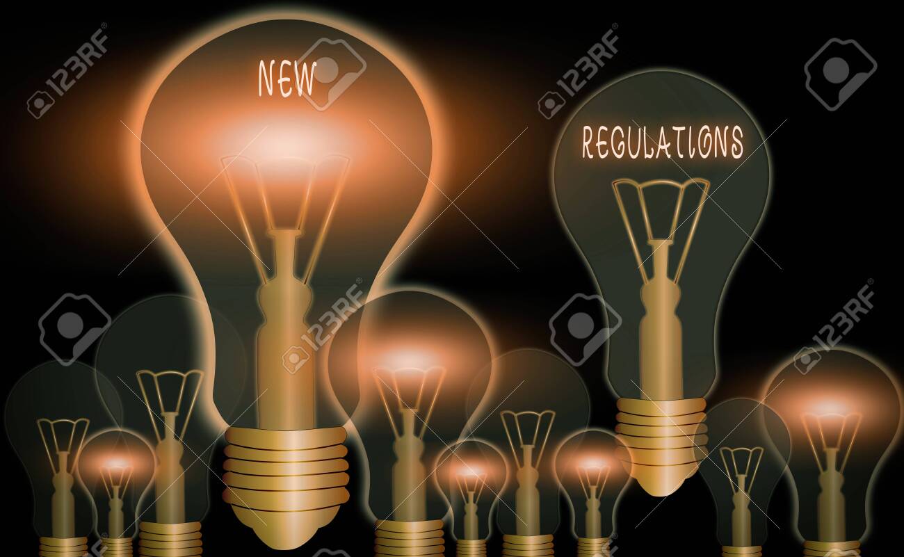 Conceptual hand writing showing New Regulations. Concept meaning Regulation controlling the activity usually used by rules. - 146491576 Conceptual hand writing showing New Regulations. Concept meaning Regulation controlling the activity usually used by rules. - 146491576