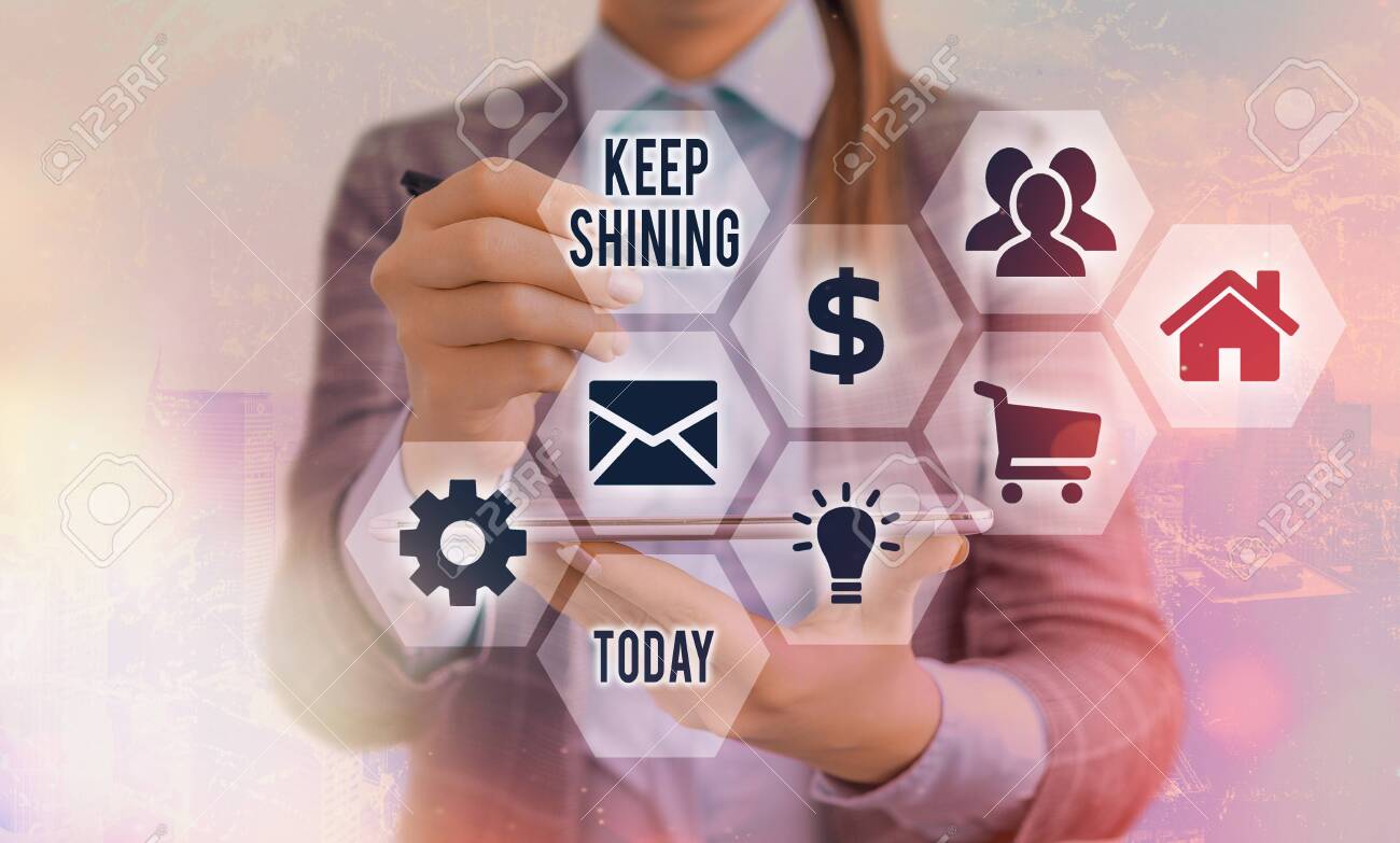 Conceptual Hand Writing Showing Keep Shining Concept Meaning Stock Photo Picture And Royalty Free Image Image