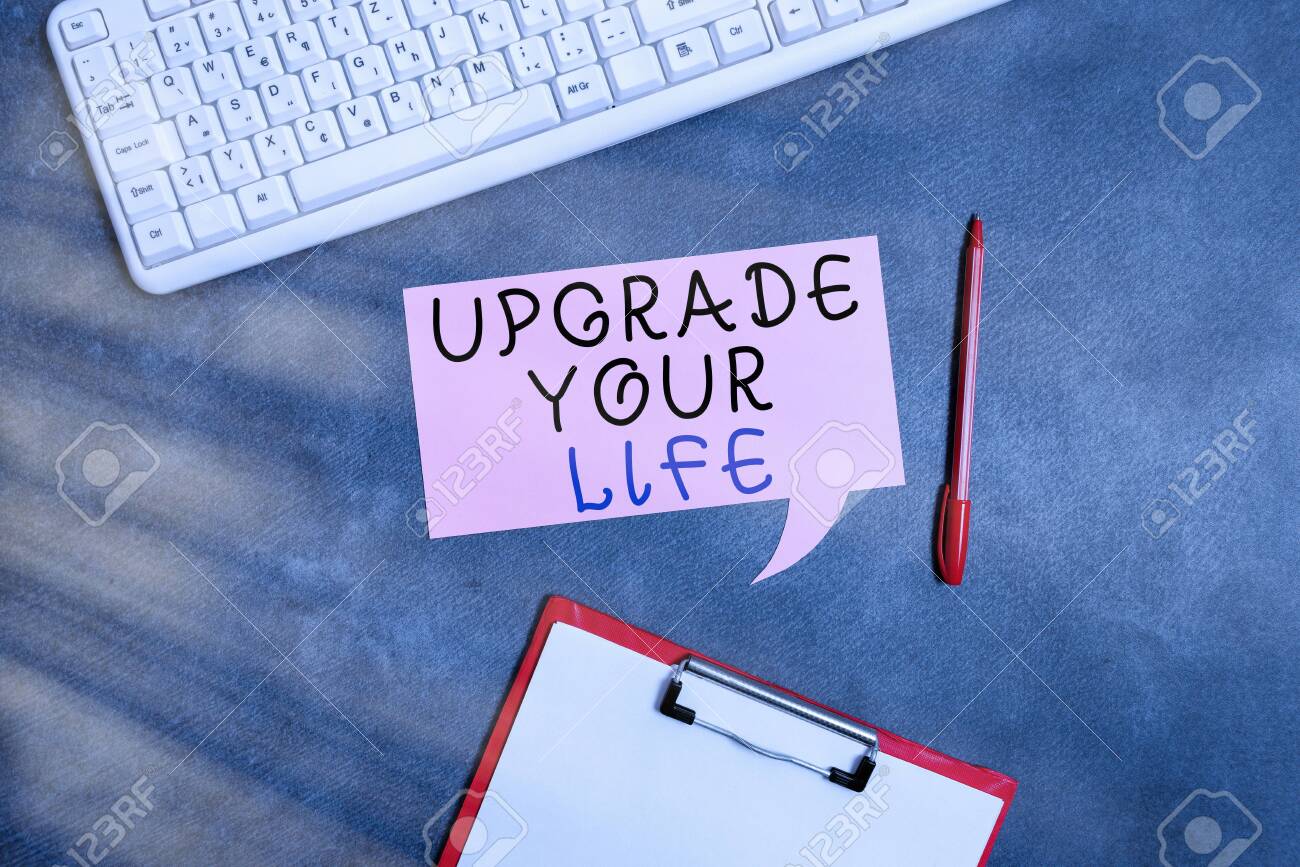 Conceptual Hand Writing Showing Upgrade Your Life Concept Meaning Stock Photo Picture And Royalty Free Image Image