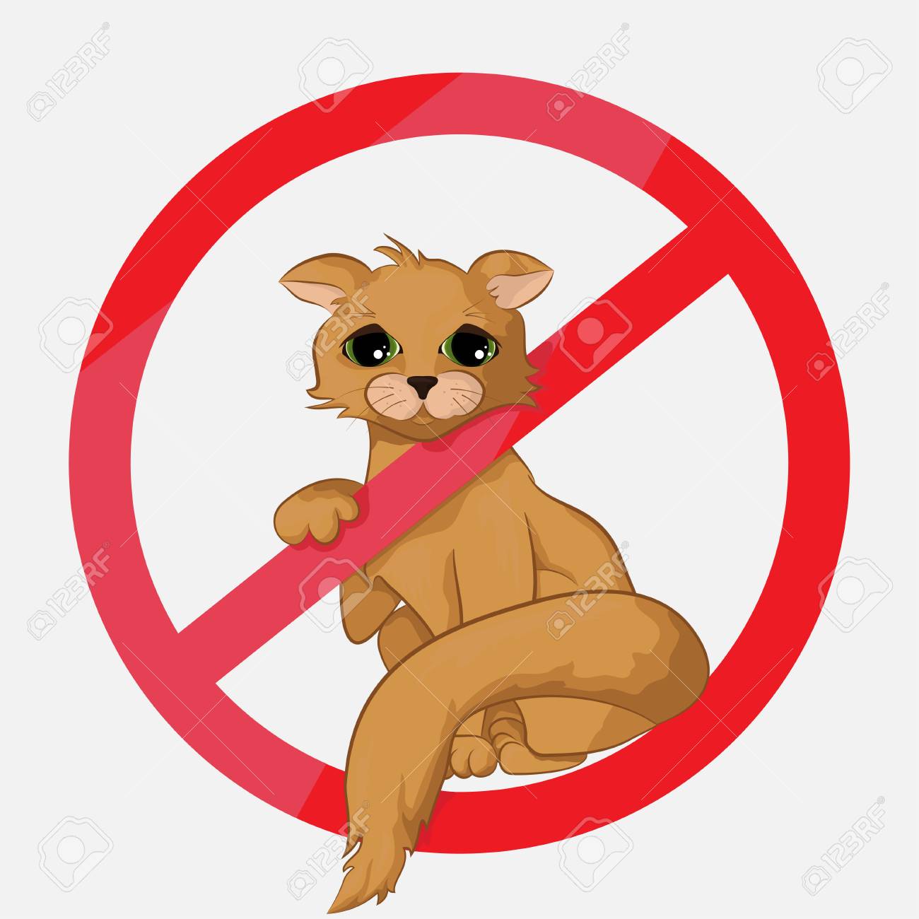 悲しい猫禁止の標識 動物を停止します のイラスト素材 ベクタ Image 悲しい猫禁止の標識 動物を停止します のイラスト素材 ベクタ Image