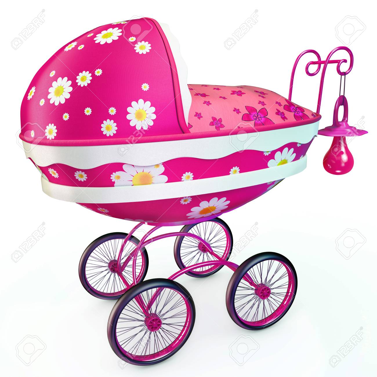 poussette rose bebe