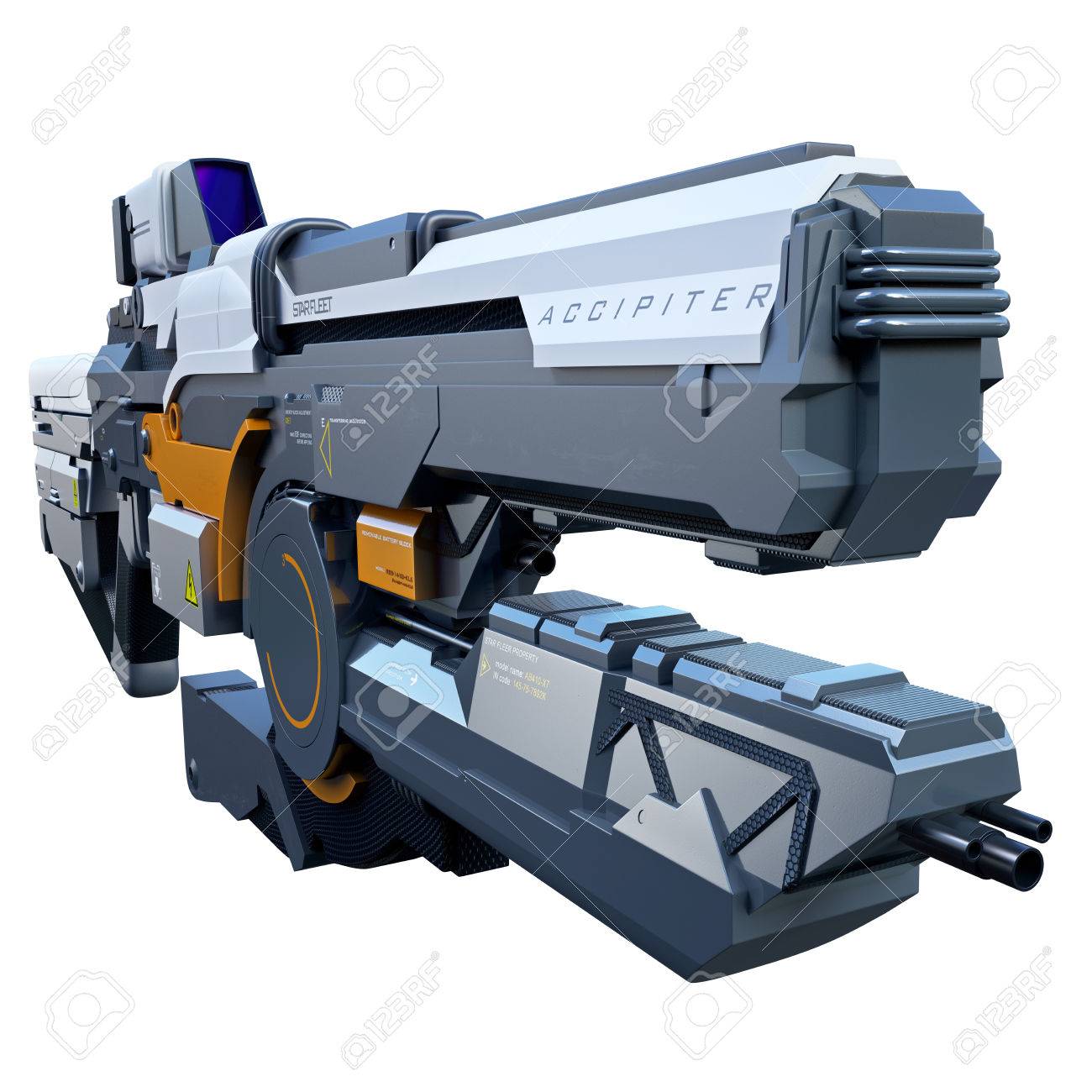 未来兵士のアサルトライフルを正面から撮影 の写真素材 画像素材 Image