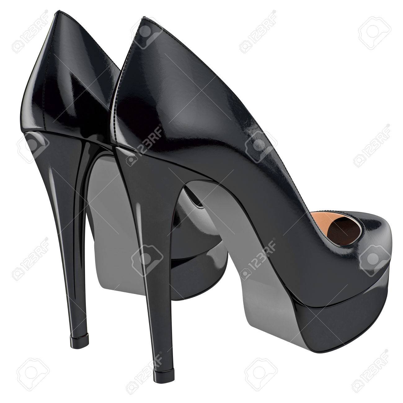 womens black patent heels