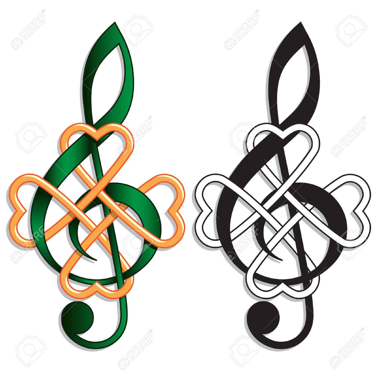 treble clef celtic knot for irish music or st patricks day theme stock vector 51335308