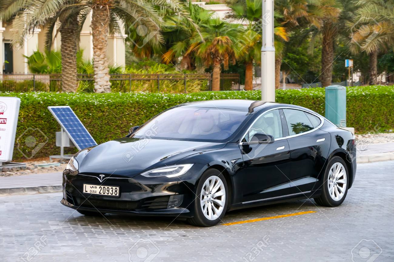 Dubai Uae November 16 2018 Electric Motor Car Tesla Model
