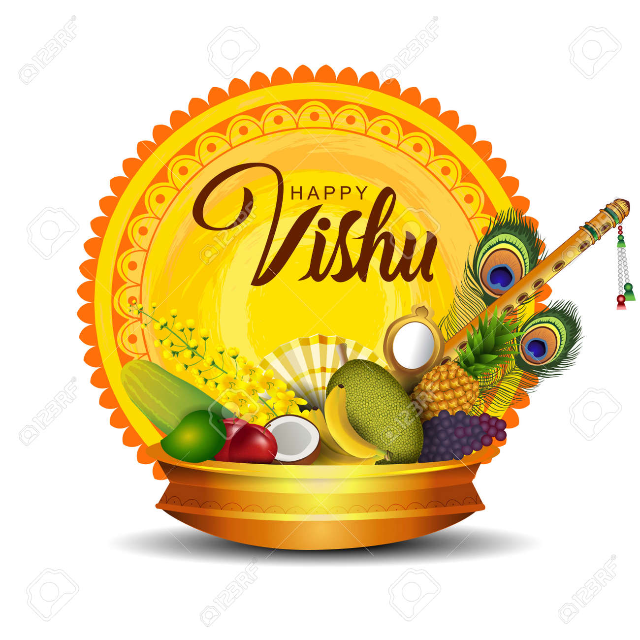 Happy Vishu Greetings. April 14 Kerala Festival With Vishu Kani ...