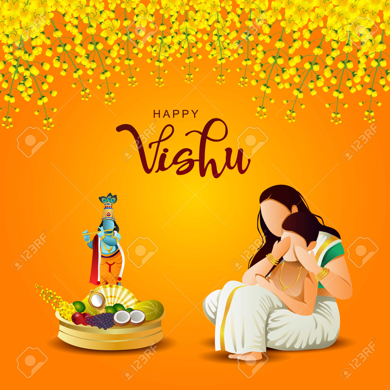 Happy Vishu Greetings. April 14 Kerala Festival With Vishu Kani ...