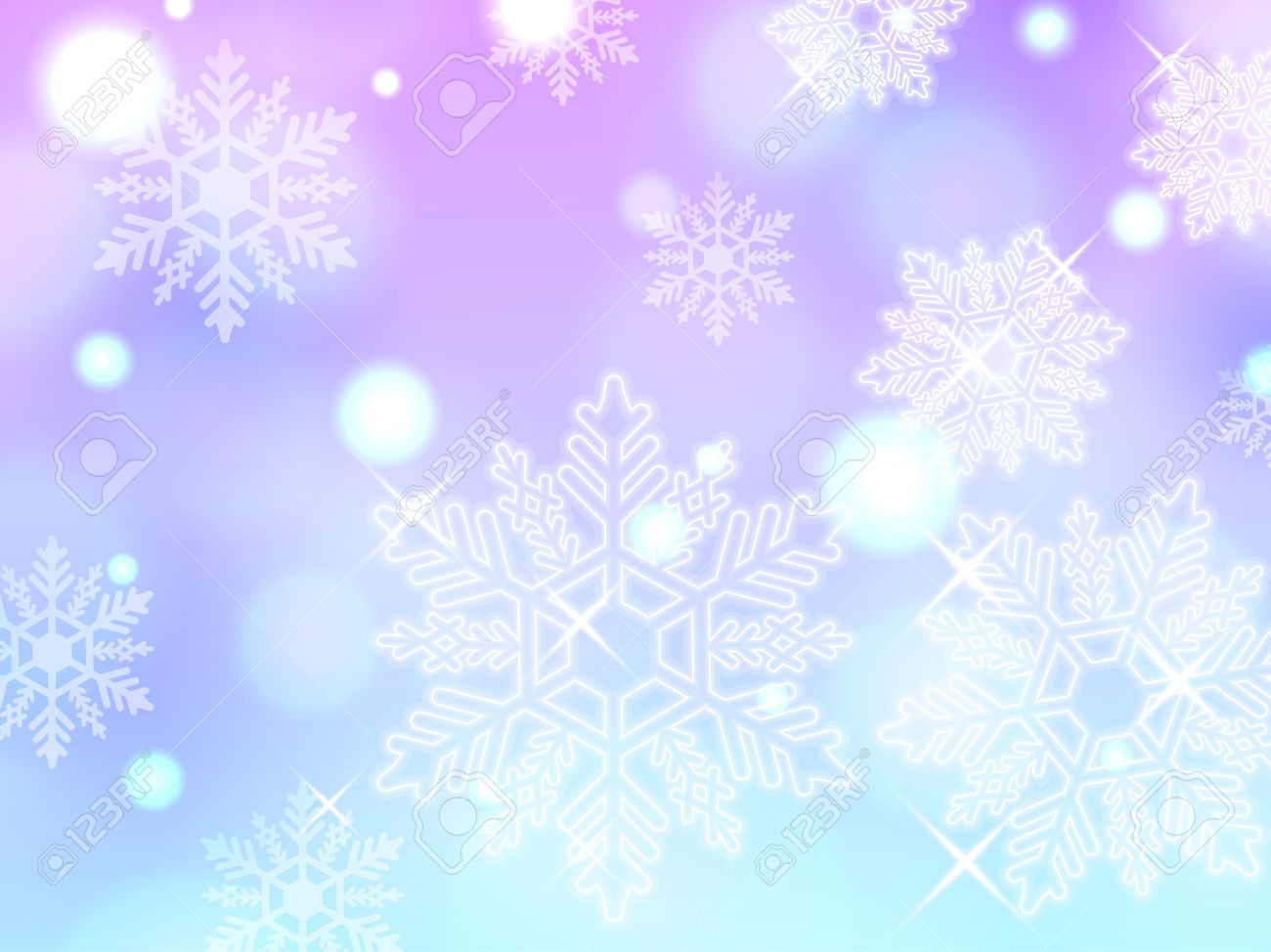 blue pink snowflake winter powder snow illustration background