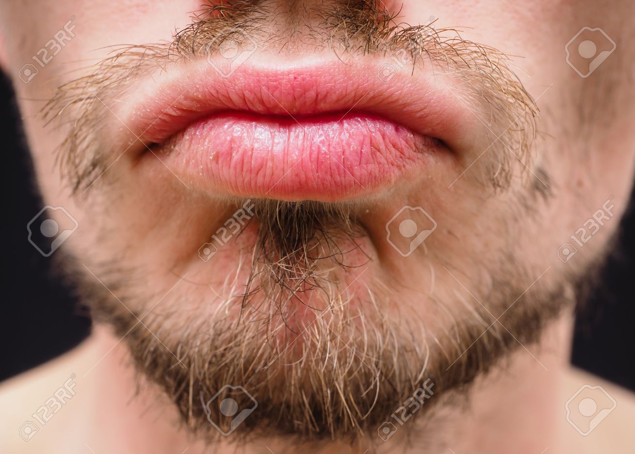 40960331-hot-male-lips-with-untrimmed-be