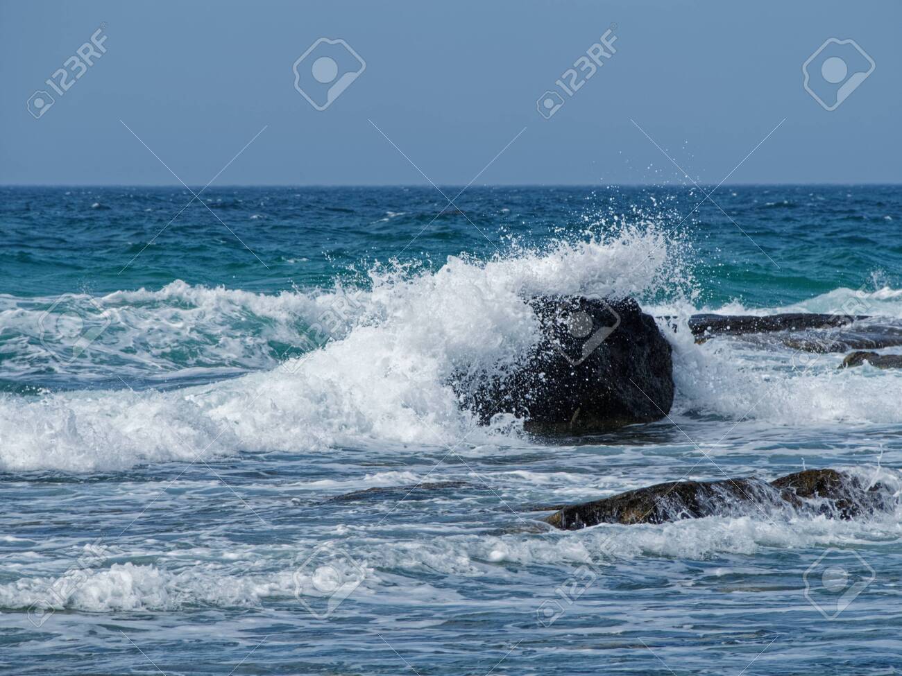 Game of sea waves on the coast of the Caspian sea. - 136880723 Game of sea waves on the coast of the Caspian sea. - 136880723