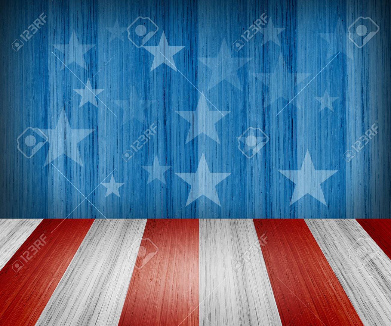 USA style background - empty wooden table for display montages - 43677808 USA style background - empty wooden table for display montages - 43677808