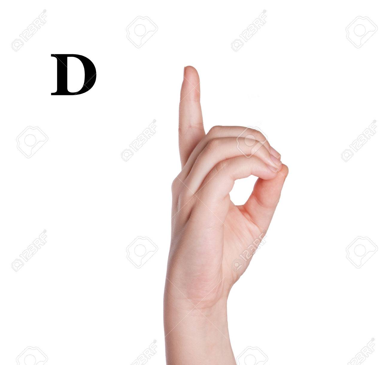 finger spelling the alphabet in american sign language asl the sign language letter d