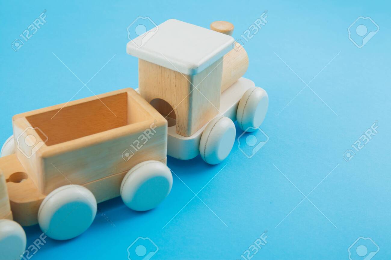 blue wooden train