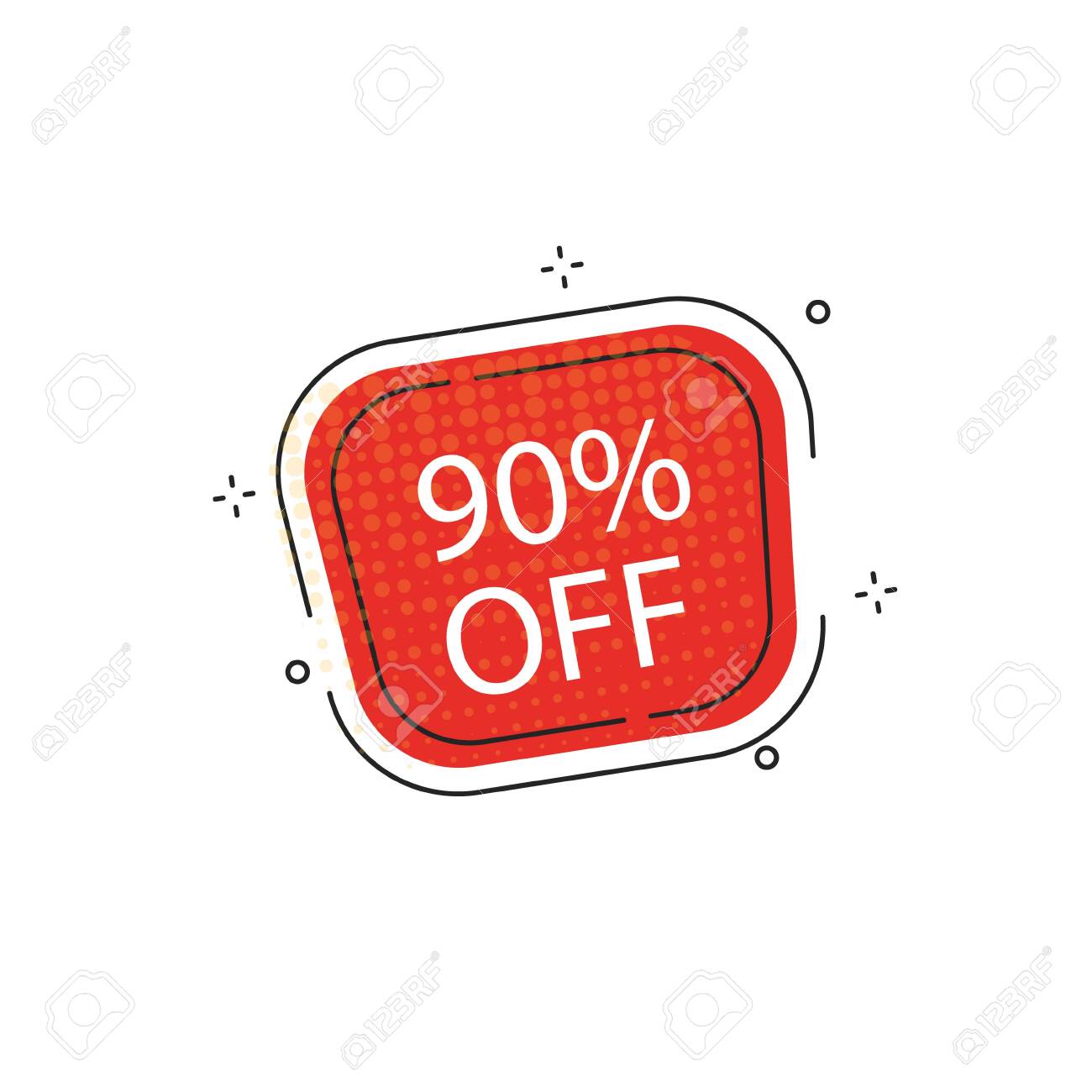 Price Label Sale 90 Off Vector Sign On White Royalty Free Cliparts Vectors And Stock Illustration Image