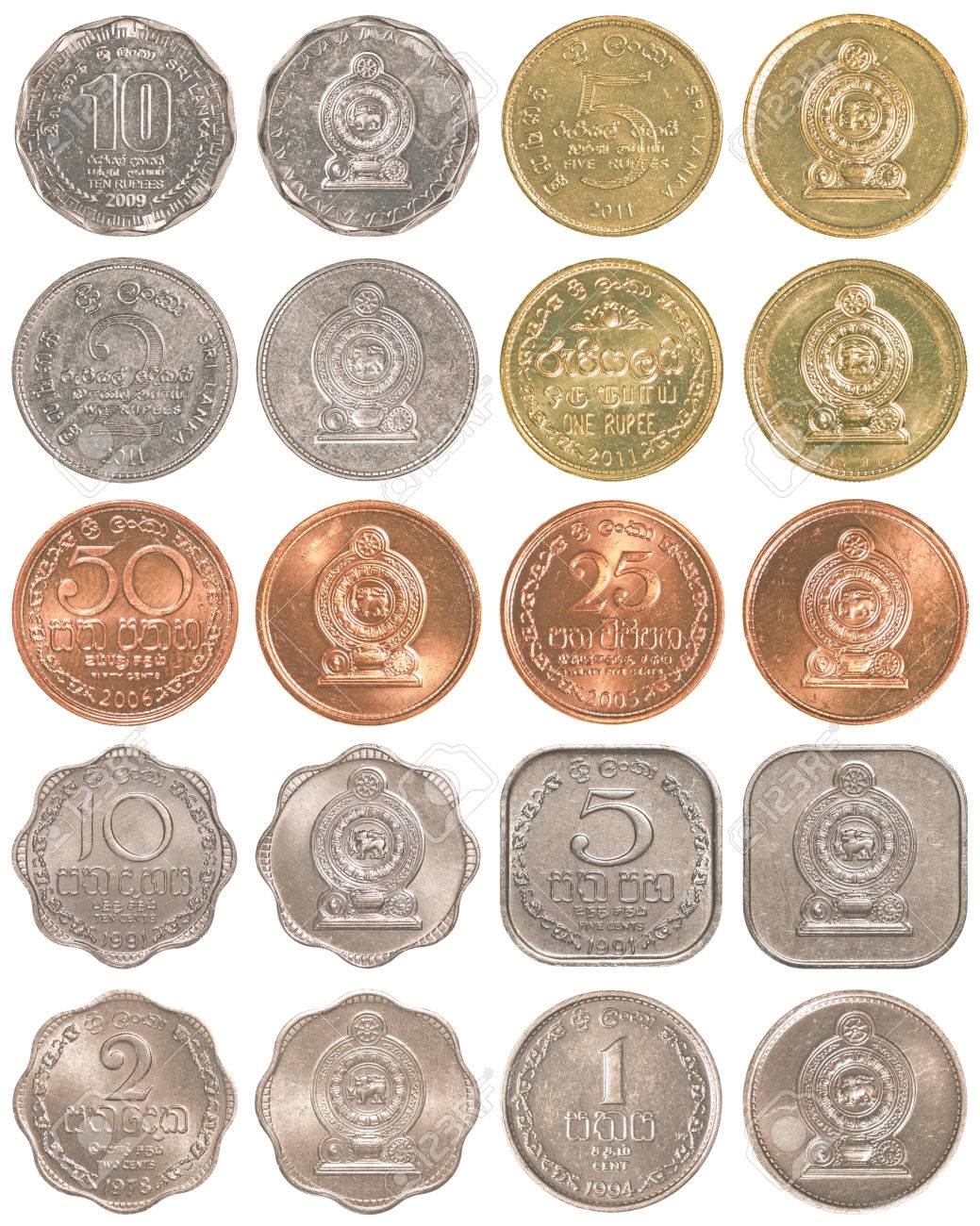 Sri Lankan Rupee Coins Collection Set Isolated On White Background Stock  Photo, Picture and Royalty Free Image. Image 38201303.