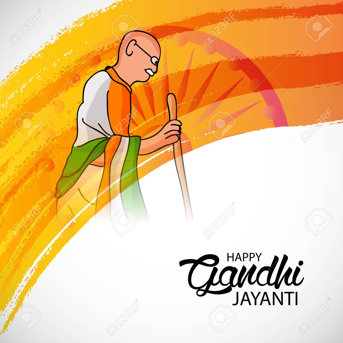 Vector Illustration Of A Background Or Poster For Happy Gandhi ...