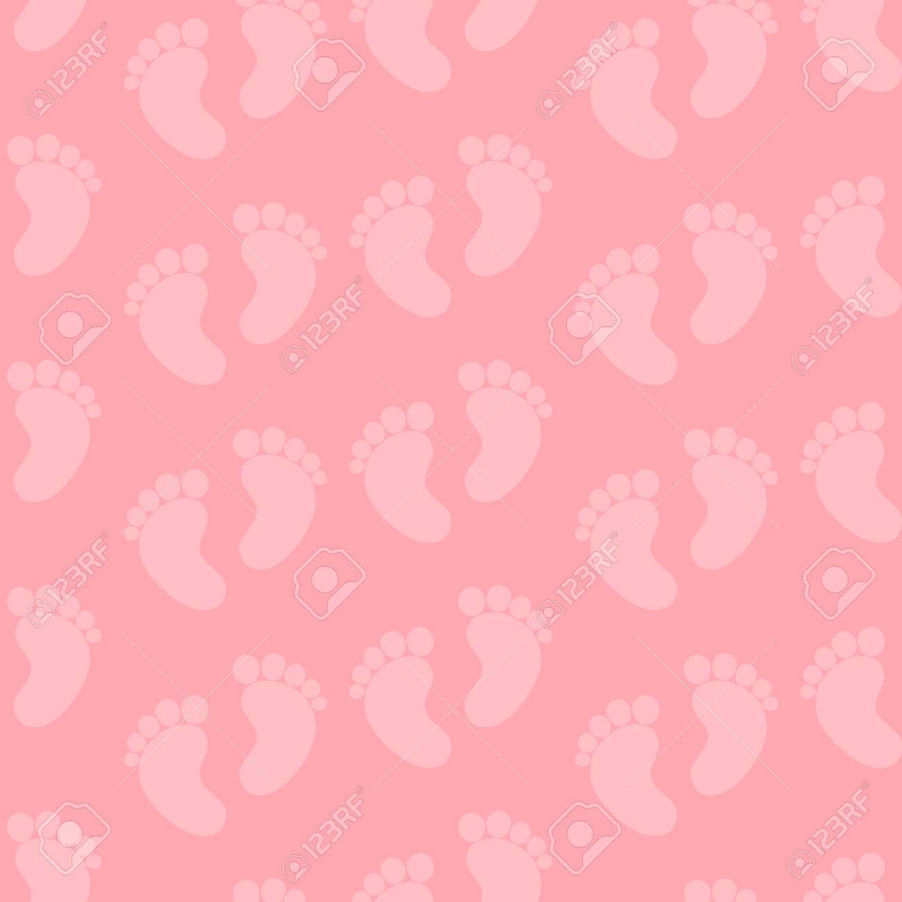 Seamless Pieds Motif Bebe Baby Girl Seamless Rose Clip Art Libres De Droits Vecteurs Et Illustration Image