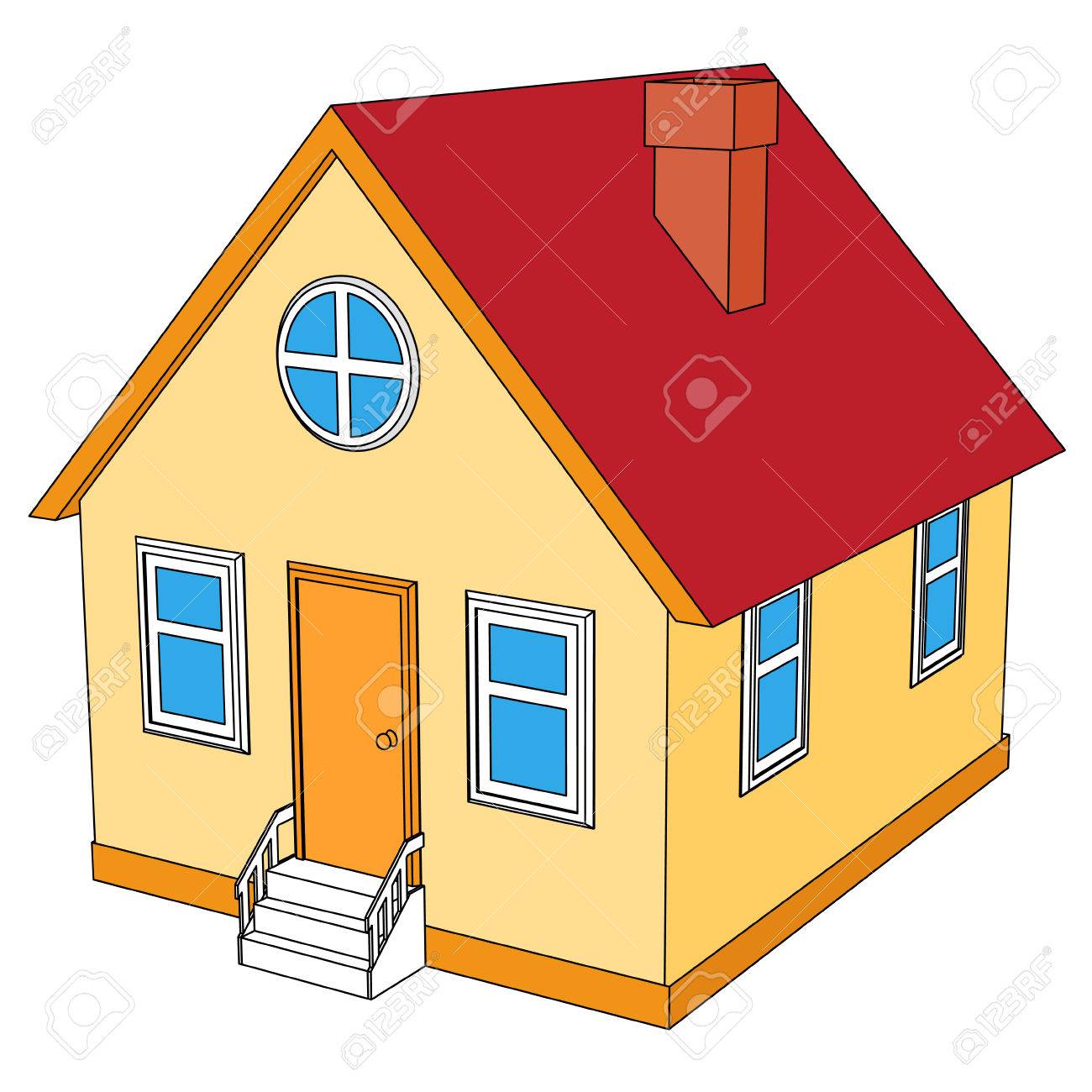 赤い屋根の小さな家 のイラスト素材 ベクタ Image