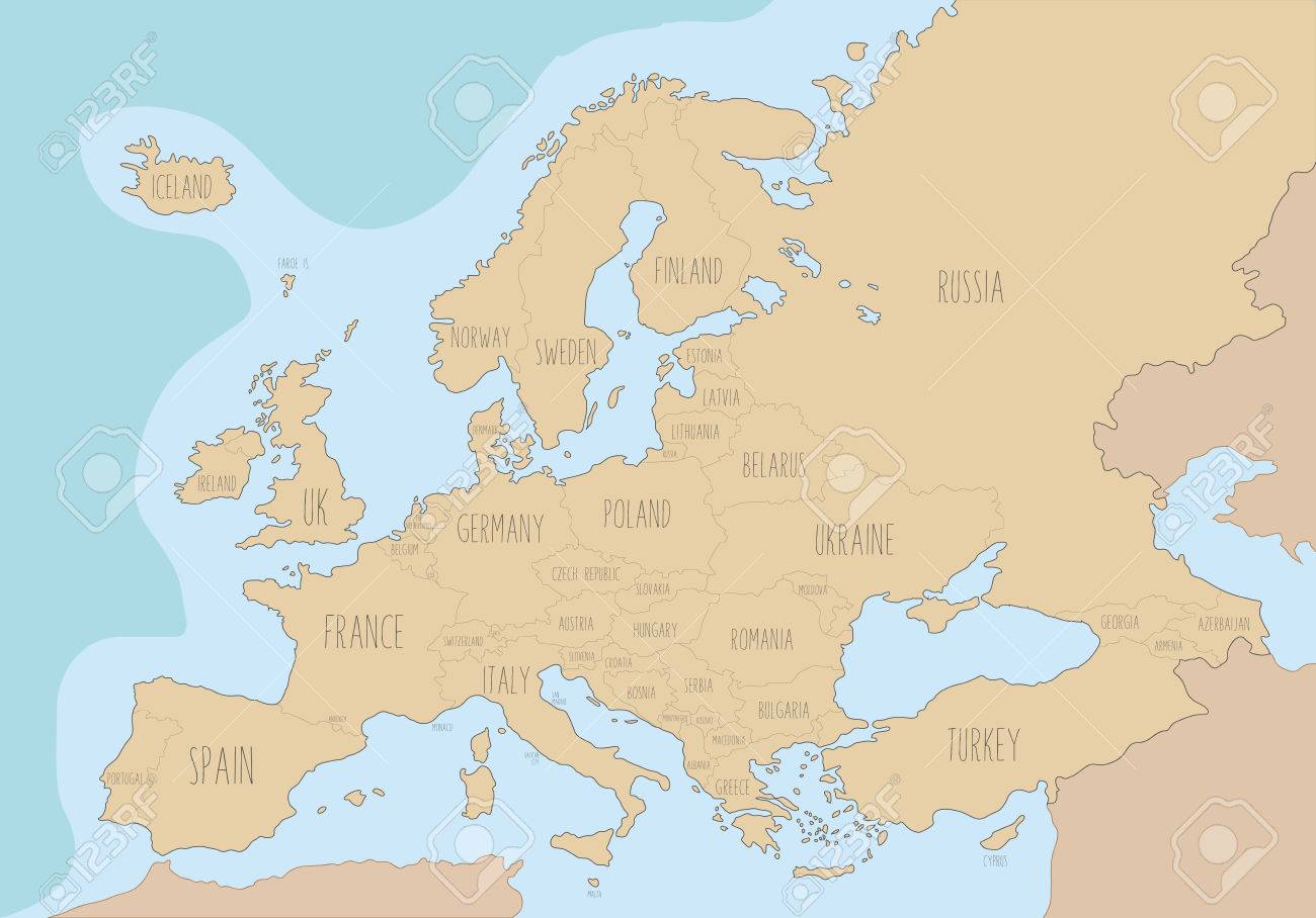 map of europe with names in english Political Map Of Europe With Names In English Vector Illustration map of europe with names in english