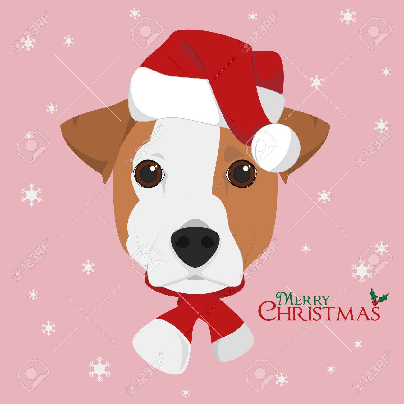 Petite carte de Noël Jack Russell Chien jouant avec des germes.