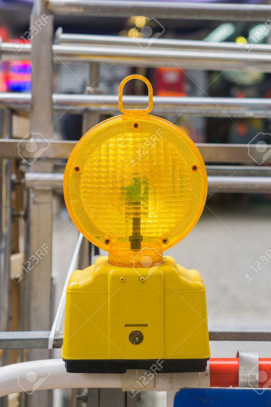 yellow construction light