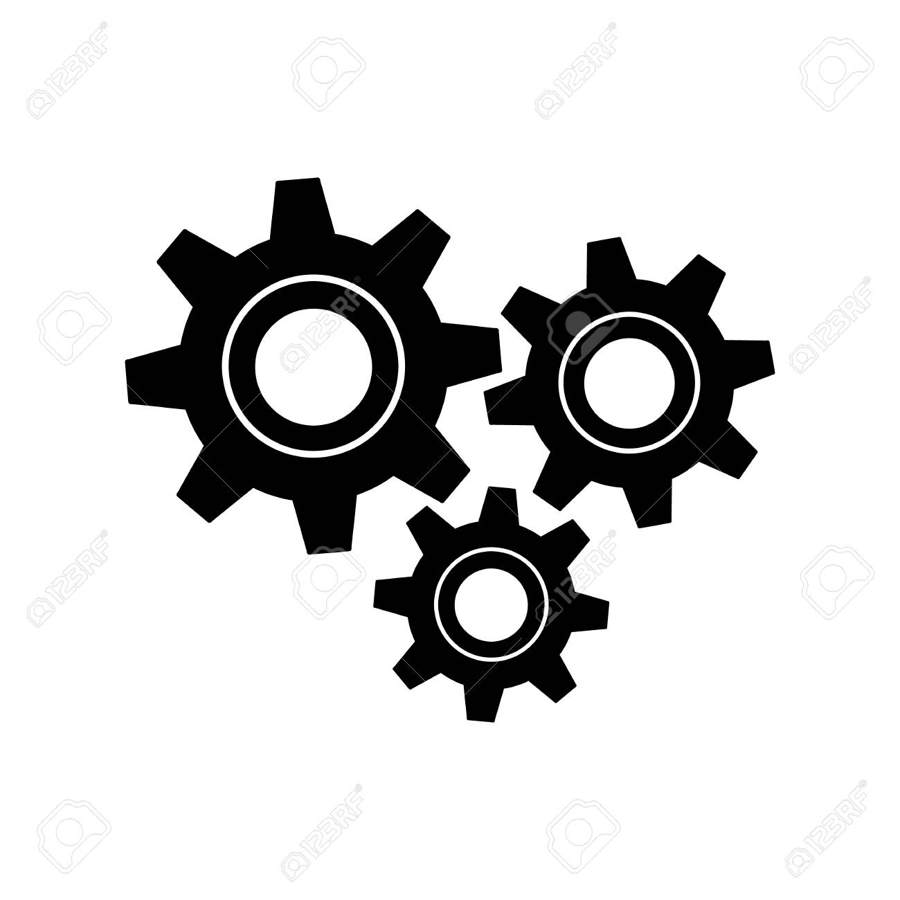 three gear sign flat