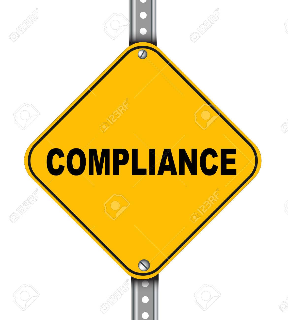 コンプライアンスの黄色標識道路標識のイラスト の写真素材 画像素材 Image