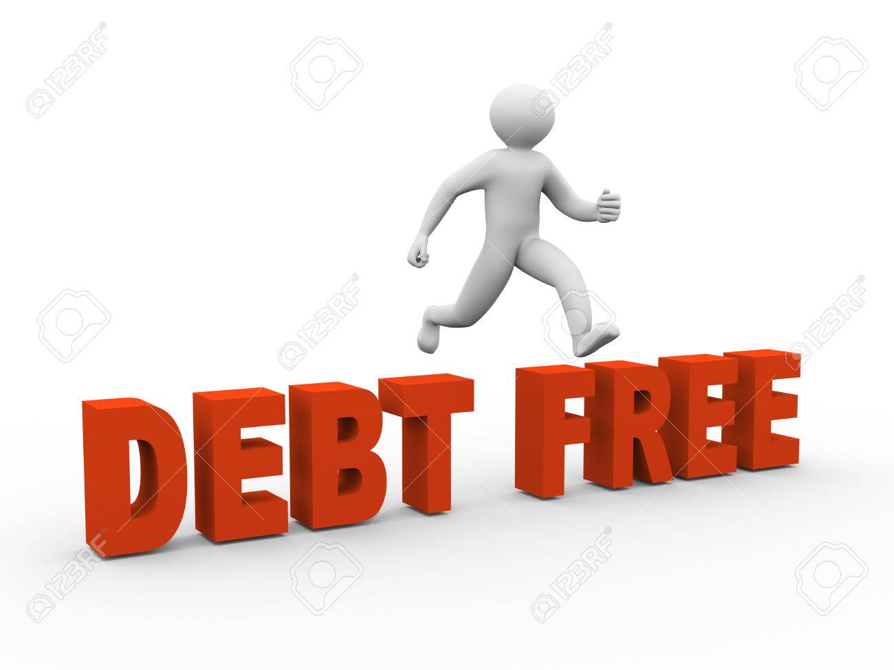 借金を無料でフレーズを飛び越えて人の 3 D イラストレーション 3 D 人間キャラクターと白人 の写真素材 画像素材 Image 51056558