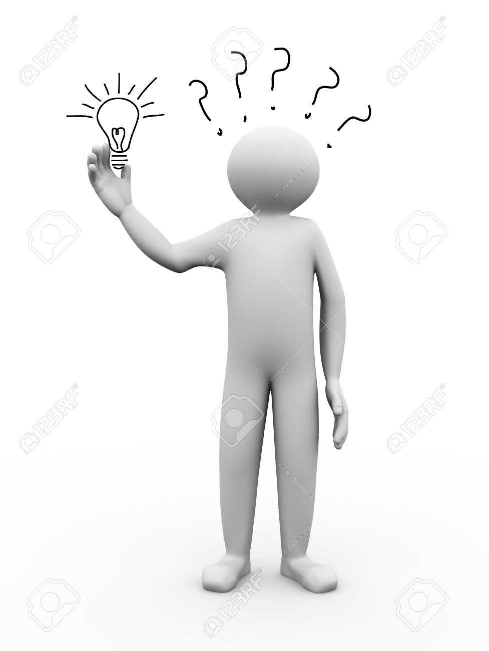 Illustration 3d D Une Personne Tenant L Esquisse De Dessin D Une Ampoule Electrique Dans Sa Main Personnage Humain Humain Et Blanc Banque D Images Et Photos Libres De Droits Image