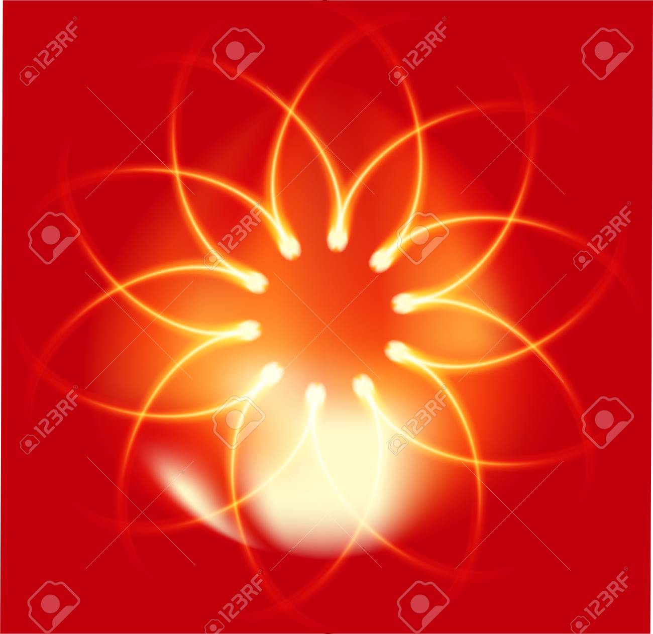 Fire Flower On Red Background Royalty Free Cliparts Vectors And Stock Illustration Image