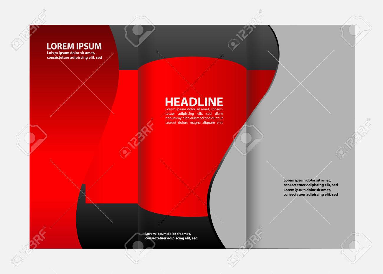 tri fold brochure empty vector print design template tri fold tri fold design template