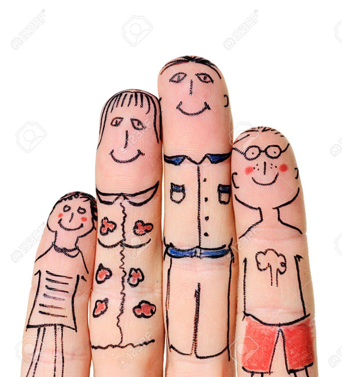 Fingers Family isolated on white background - 13023758 Fingers Family isolated on white background - 13023758