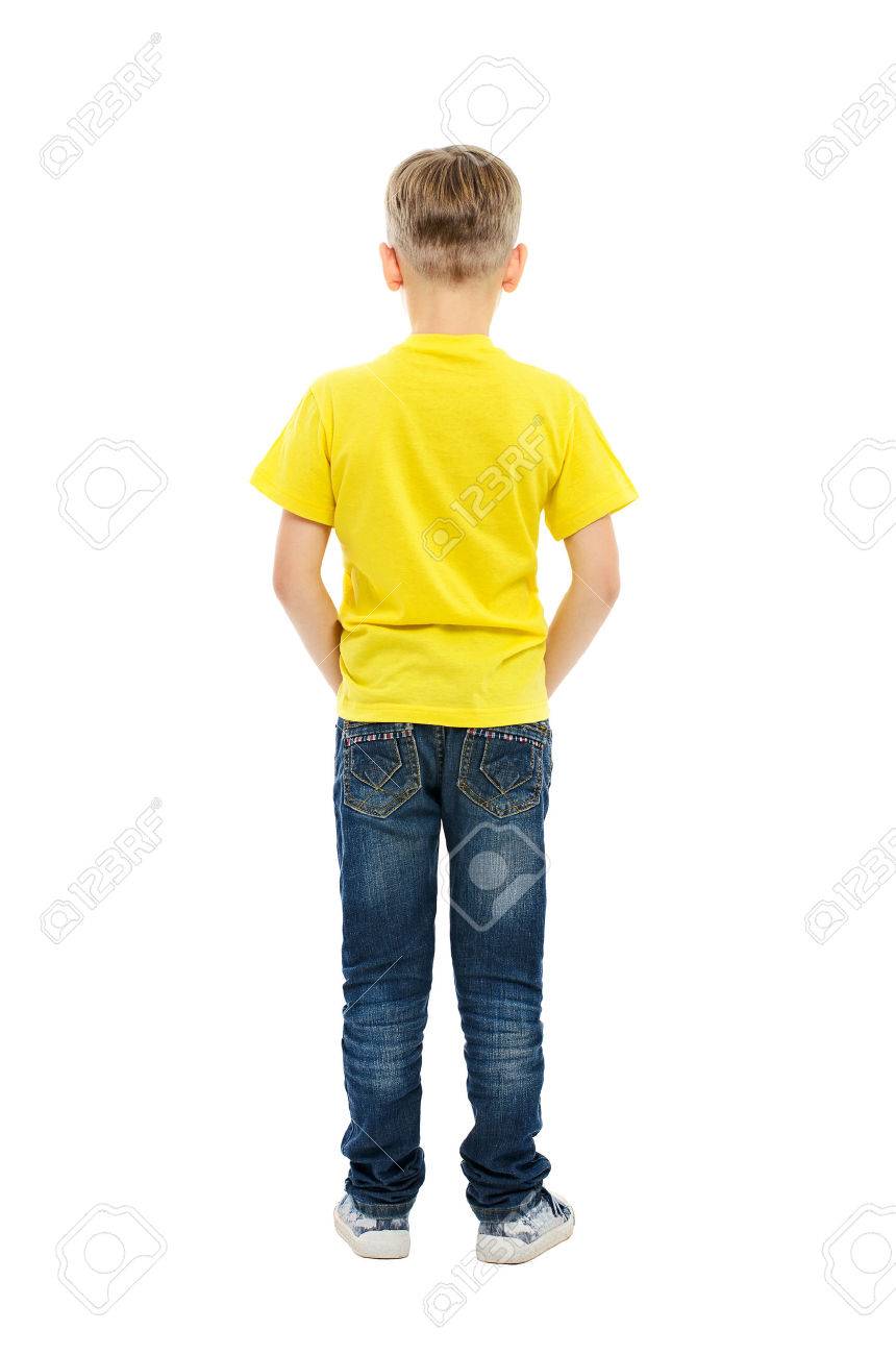 Rear view of boy isolated on white background - 23339485 Rear view of boy isolated on white background - 23339485